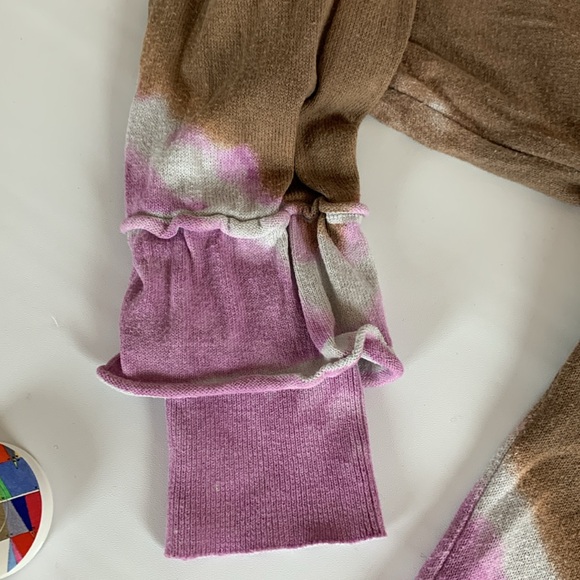 Democracy | tie-dye top with ruffle sleeve, size L - Picture 2 of 4